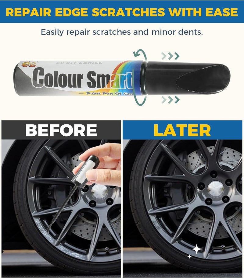 UBOG Touch Up Paint for Cars,Rim Paint,Car Accessories Wheel Paint,Auto Touch Up Paint,Car Scratch Remover Pen,Rim Scratch Repair,Car Paint Automotive Paint, Rim Paint for Car Wheel Repair (Black) - Image 2